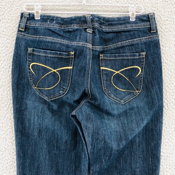 Chicos Jeans Womens 1 US 8 Blue Dark Wash Platinum Denim Radiant RG Straight Leg - Picture 4 of 11